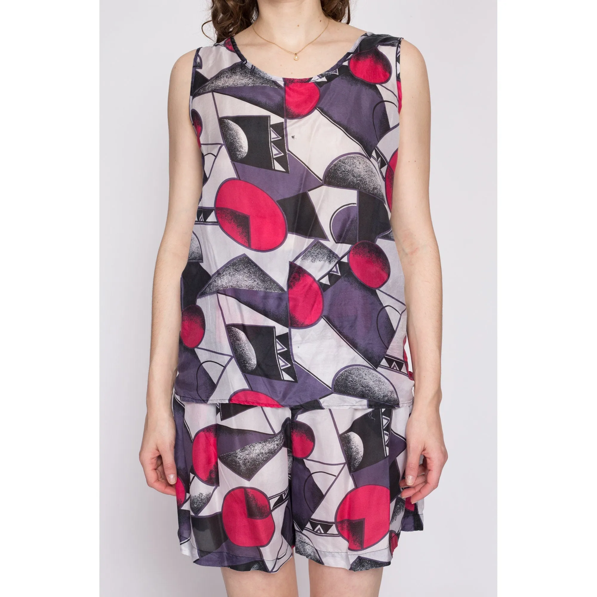 80s Silk Abstract Print Set - Medium