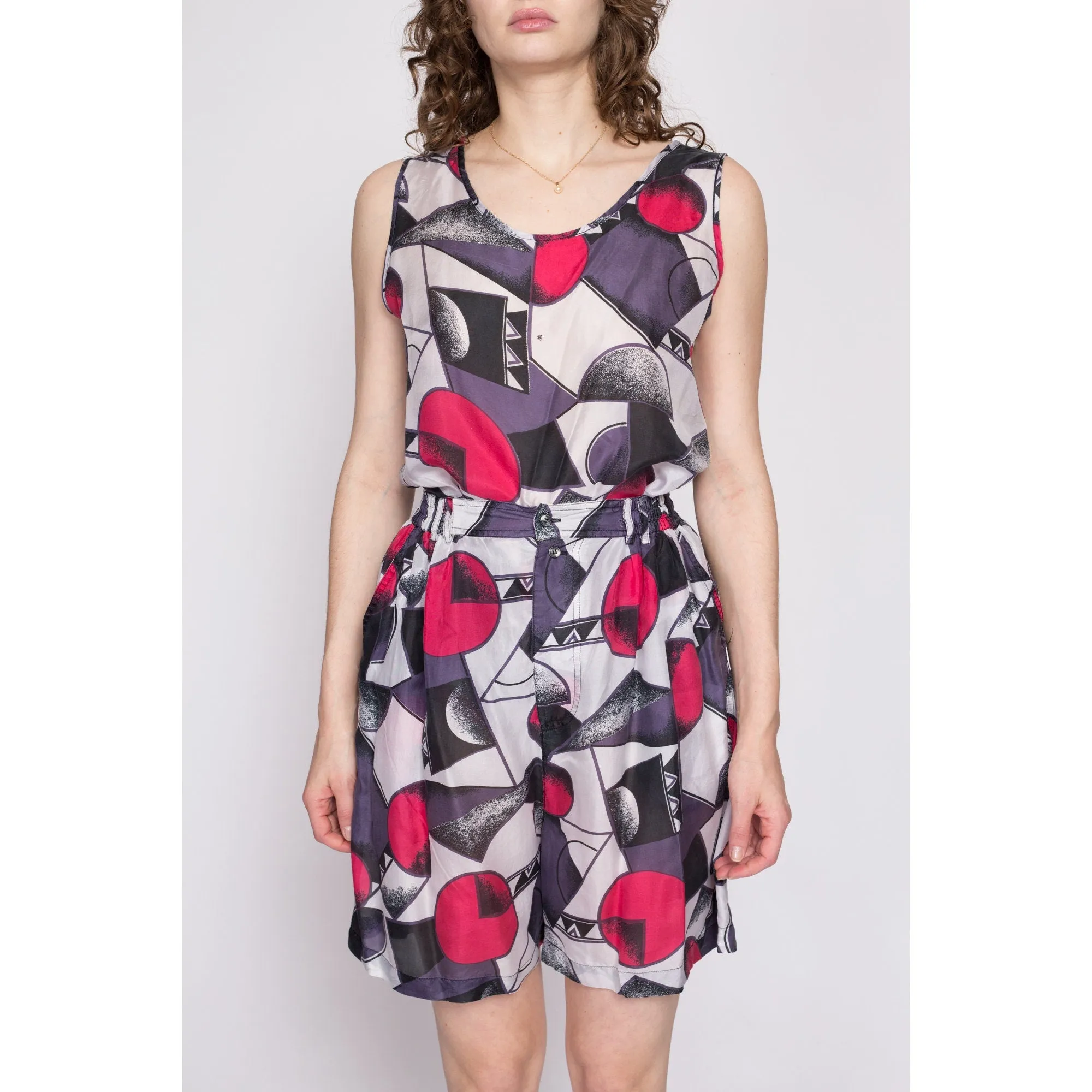 80s Silk Abstract Print Set - Medium