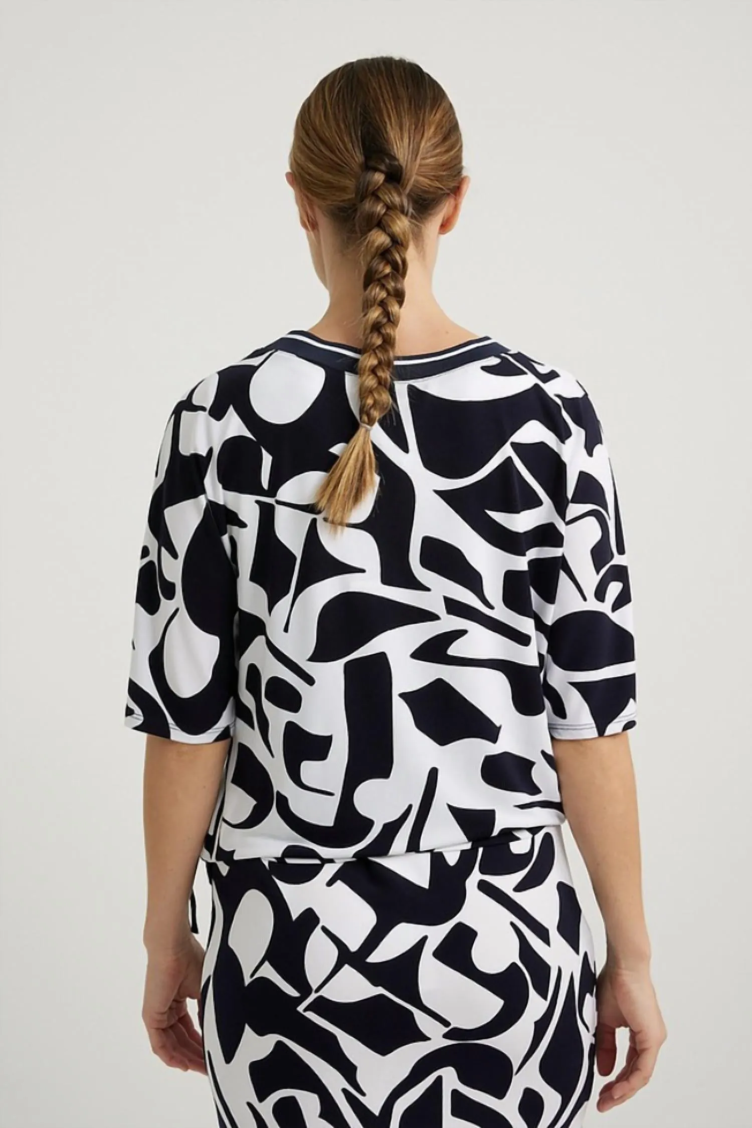 Abstract Drawstring Top
