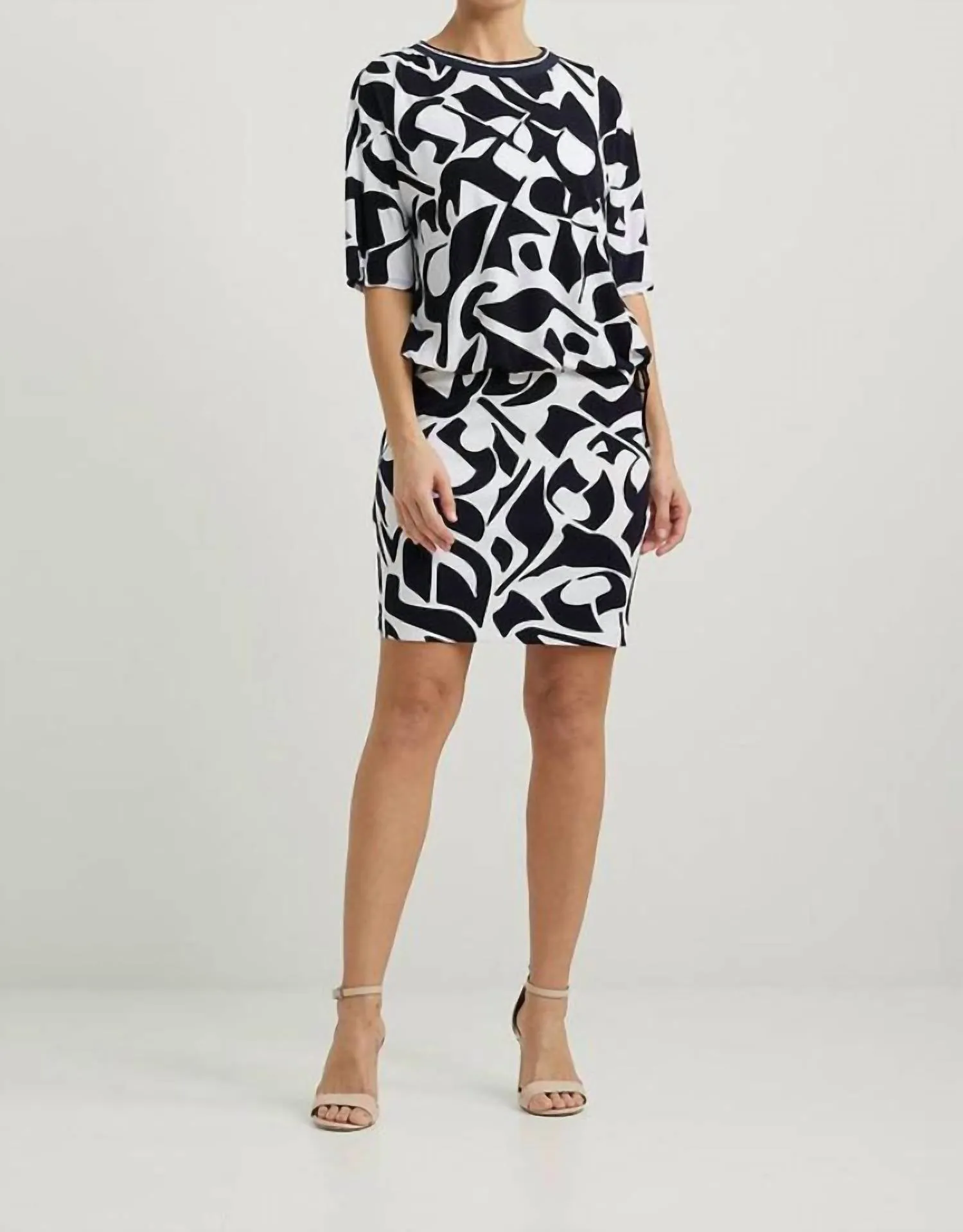 Abstract Drawstring Top