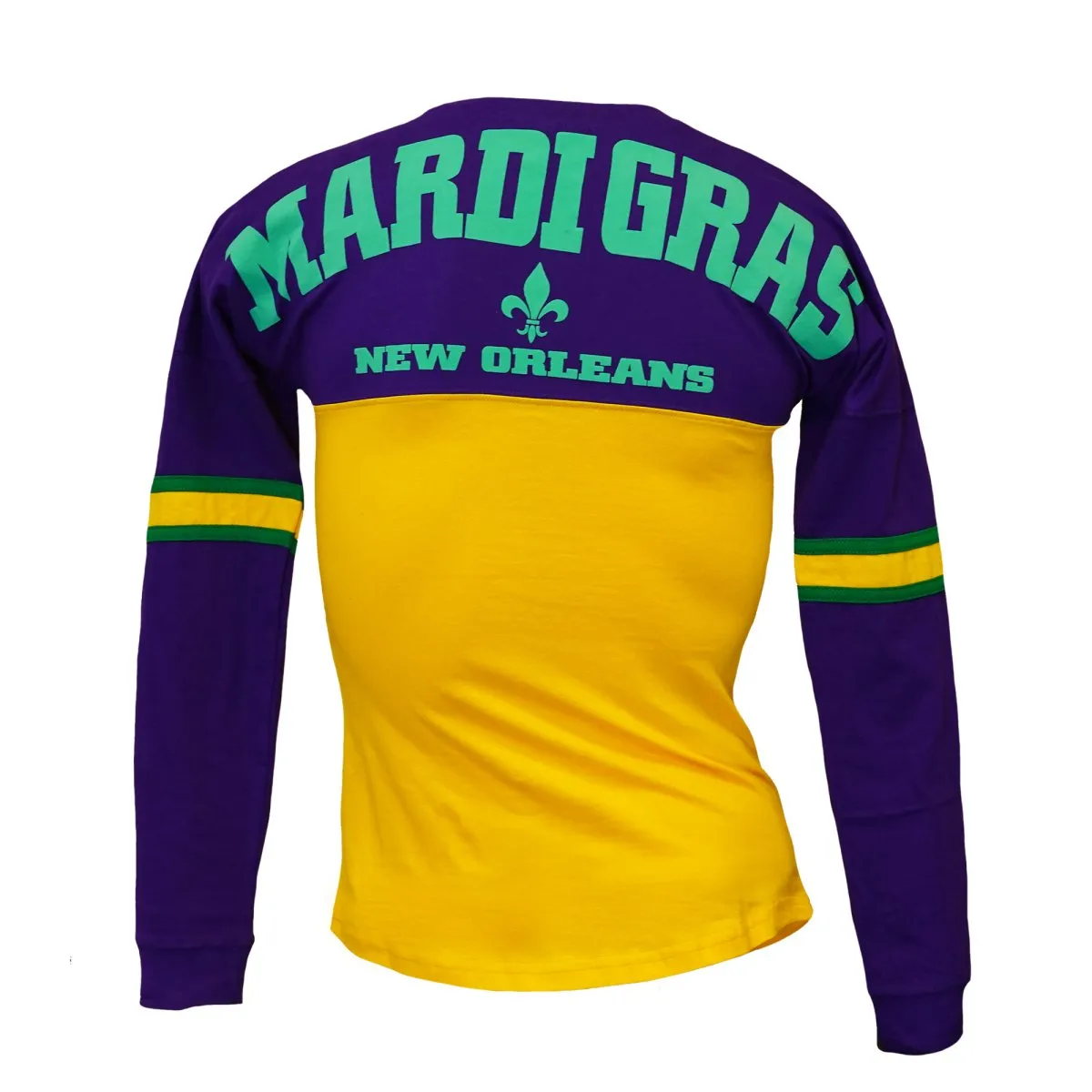Adult Mardi Gras Unisex Long Sleeve Raglan Tee