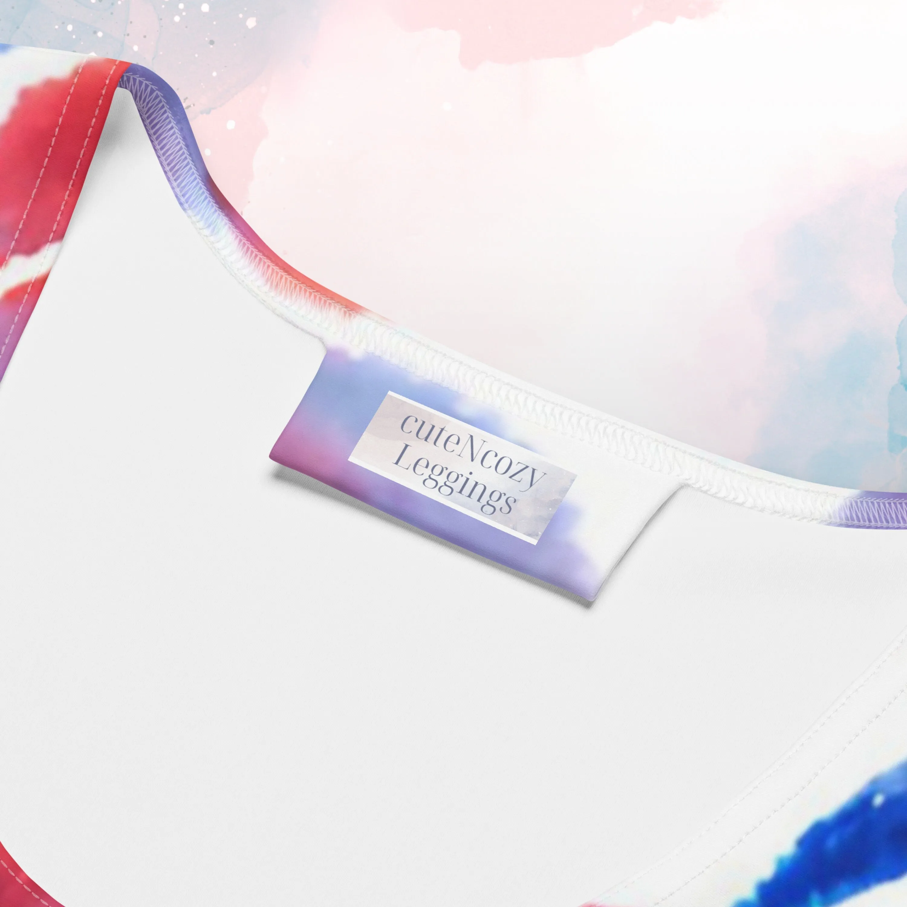 AI Generated Red and Blue Abstract Floral Pattern Tank Top for Women