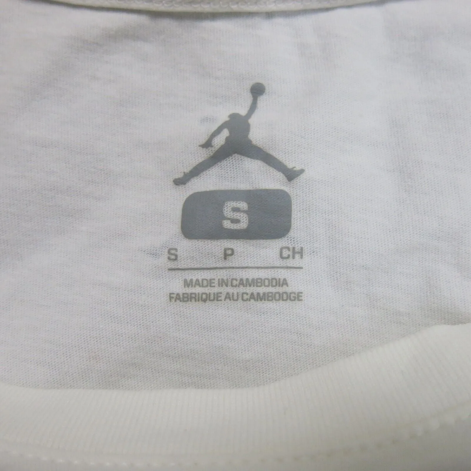 Air Jordan Womens Graphic T-Shirt Crew Neck Tee Short Sleeve White Size Small