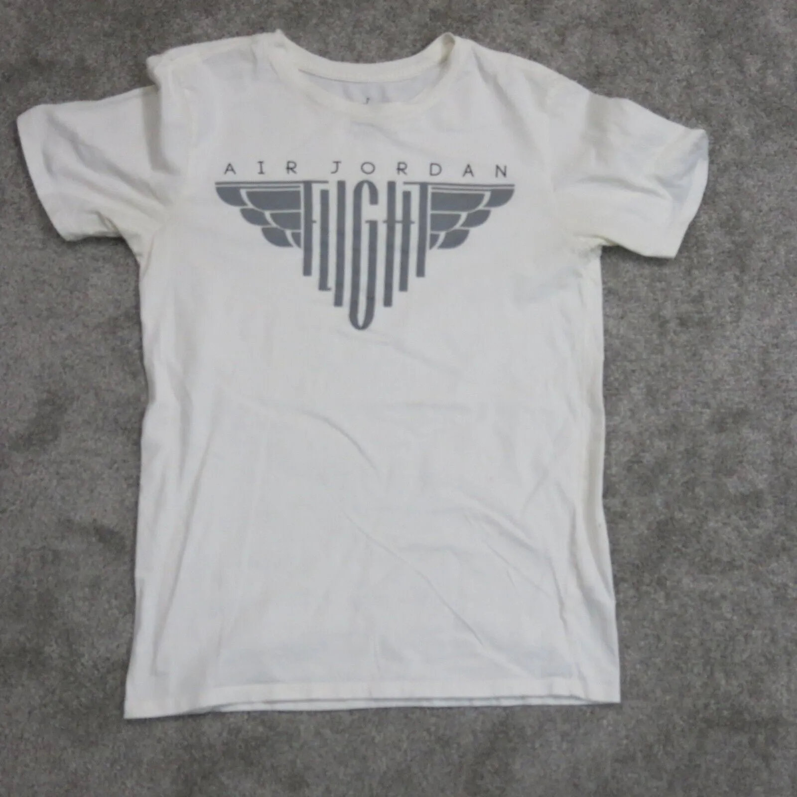 Air Jordan Womens Graphic T-Shirt Crew Neck Tee Short Sleeve White Size Small