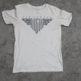 Air Jordan Womens Graphic T-Shirt Crew Neck Tee Short Sleeve White Size Small