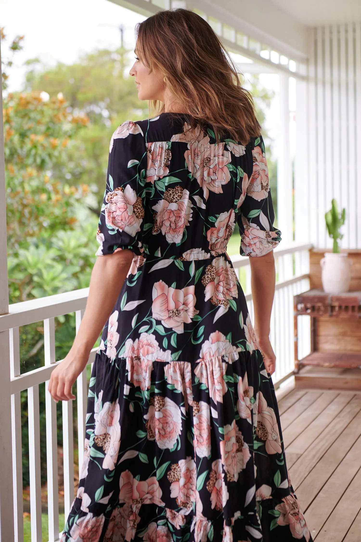 Anabel Maxi Dress - Black Floral