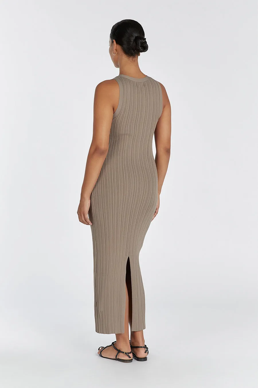 ANDERS LATTE KNIT MIDI DRESS