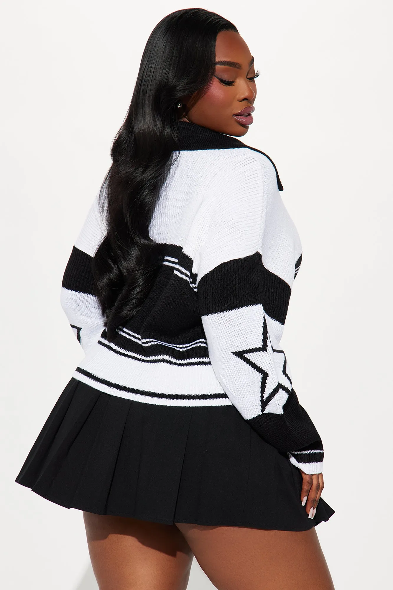 Apres Winter Polo Sweater - Black/White