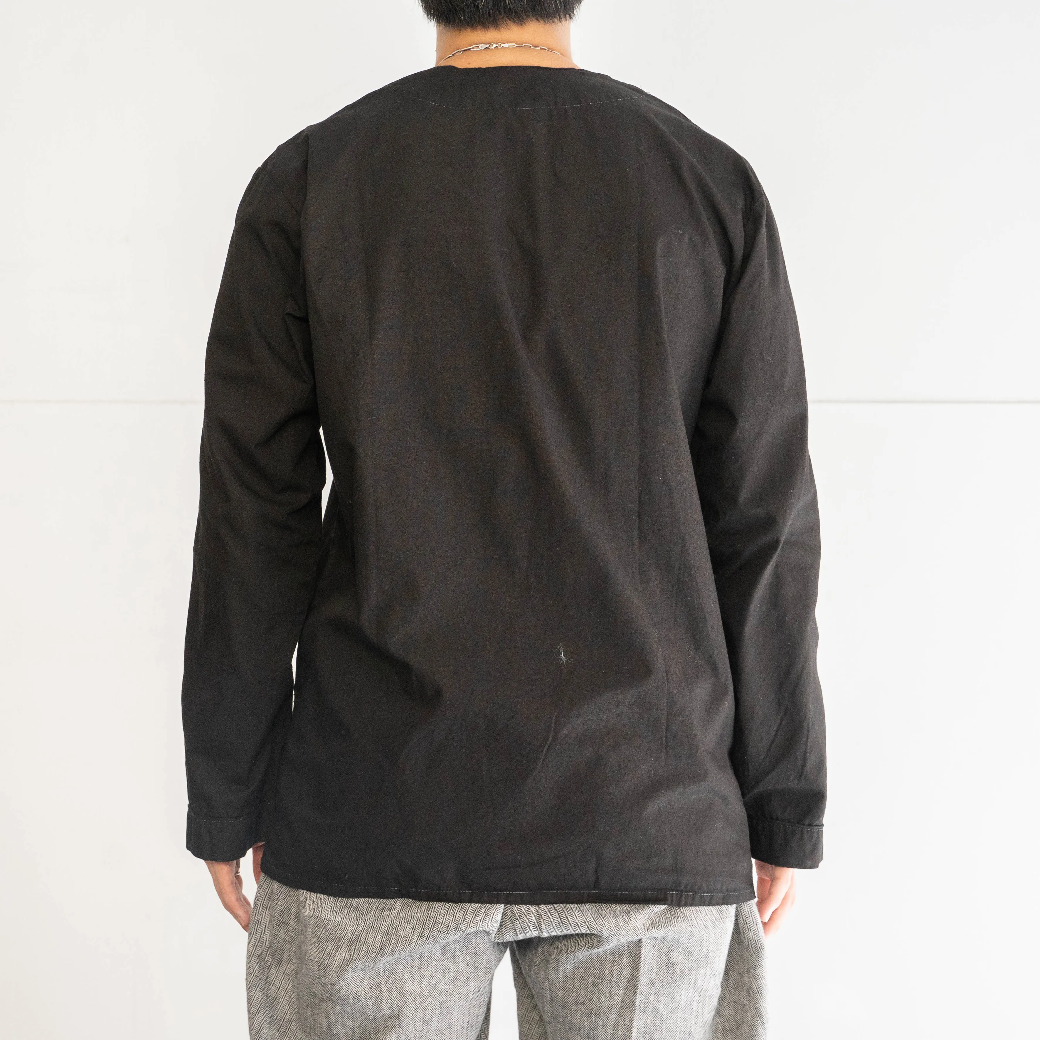 around 1980s Italian military sleeping shirt jacket ’black dyed’ -dead stock-