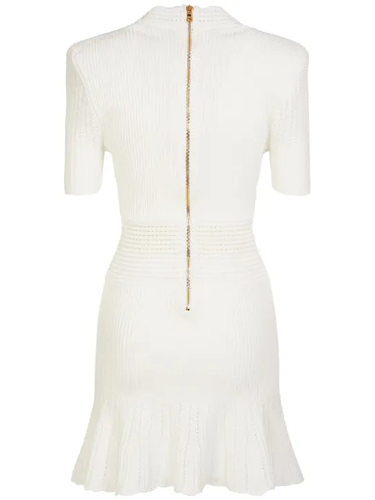 Balmain   Knit viscose mini dress 