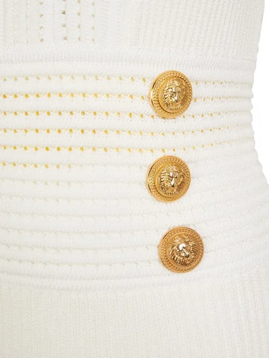 Balmain   Knit viscose mini dress 