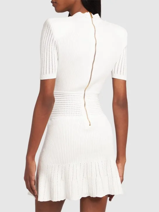 Balmain   Knit viscose mini dress 