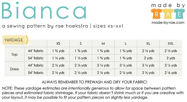 Bianca Sewing Pattern PDF