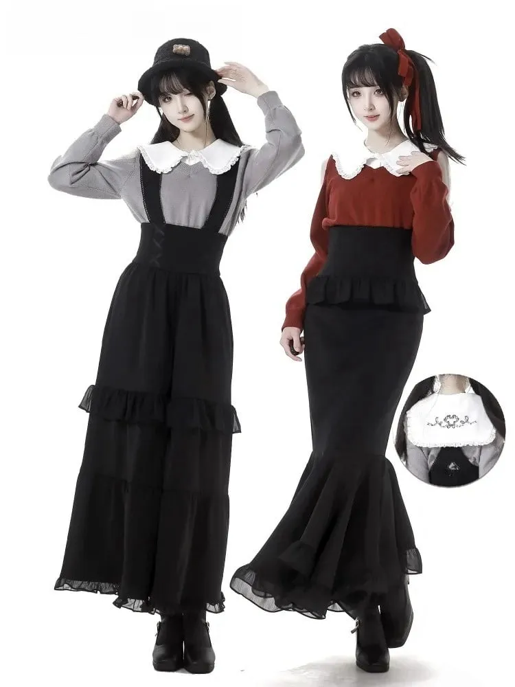 Black High Waist Maxi Mermaid Skirt