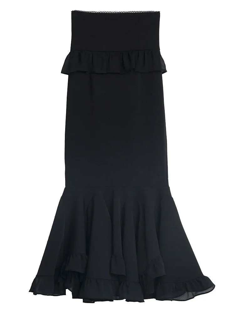 Black High Waist Maxi Mermaid Skirt