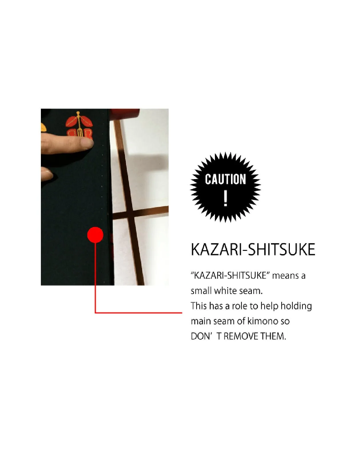 Black michiyuki with cute red and orange pattern