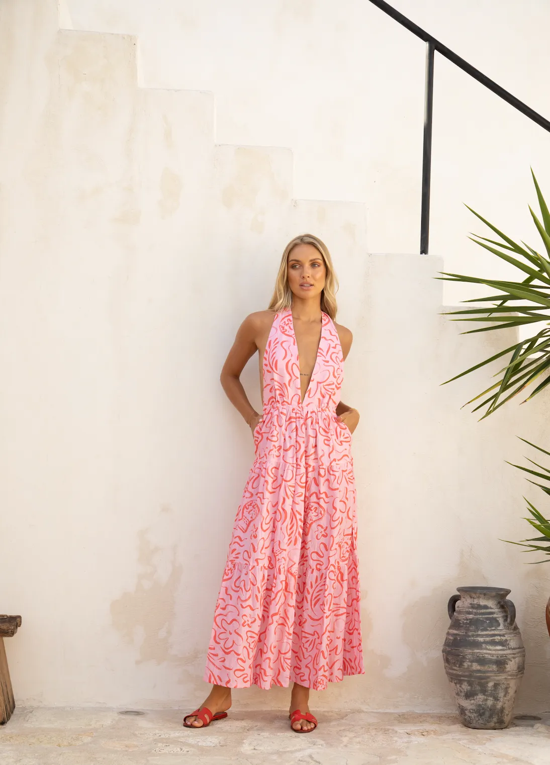 Blake Dress Printed Linen - Wholesale