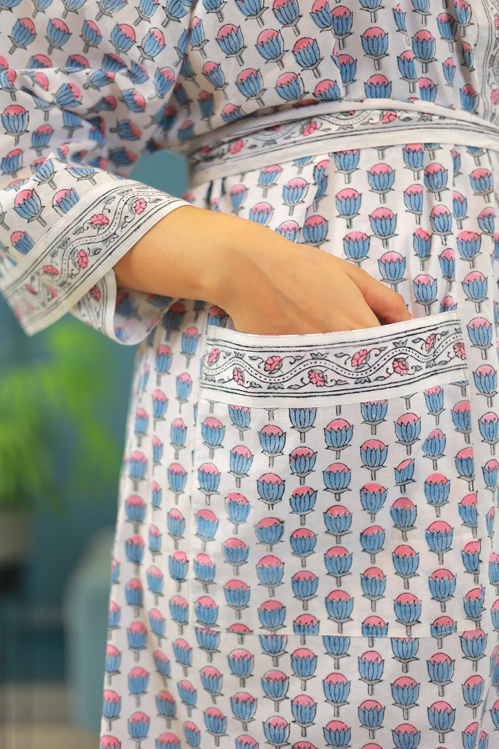 Block Printed Robe: Tulip