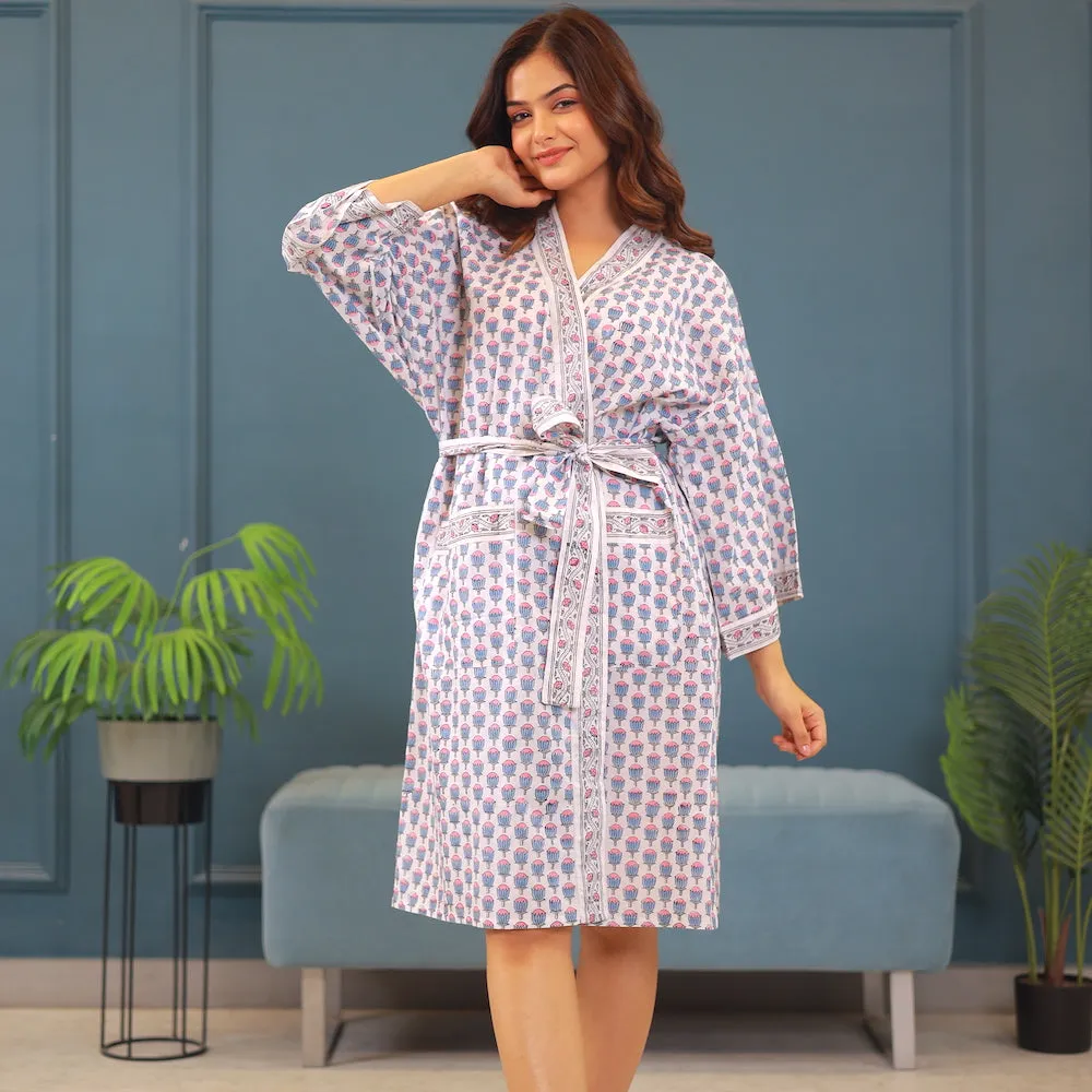 Block Printed Robe: Tulip