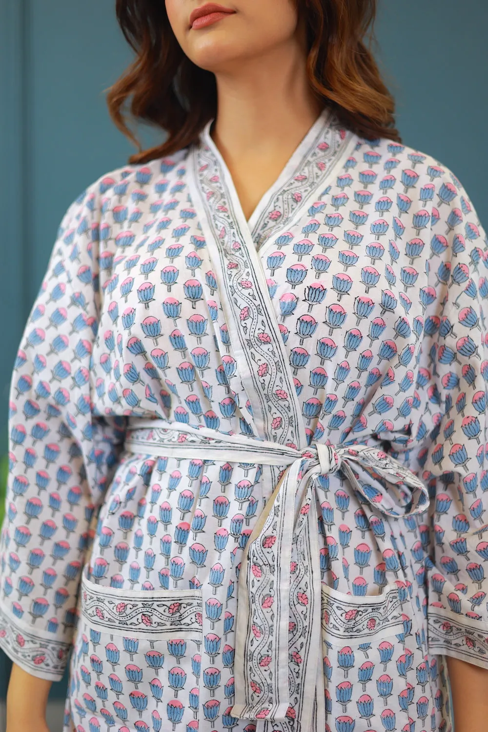 Block Printed Robe: Tulip