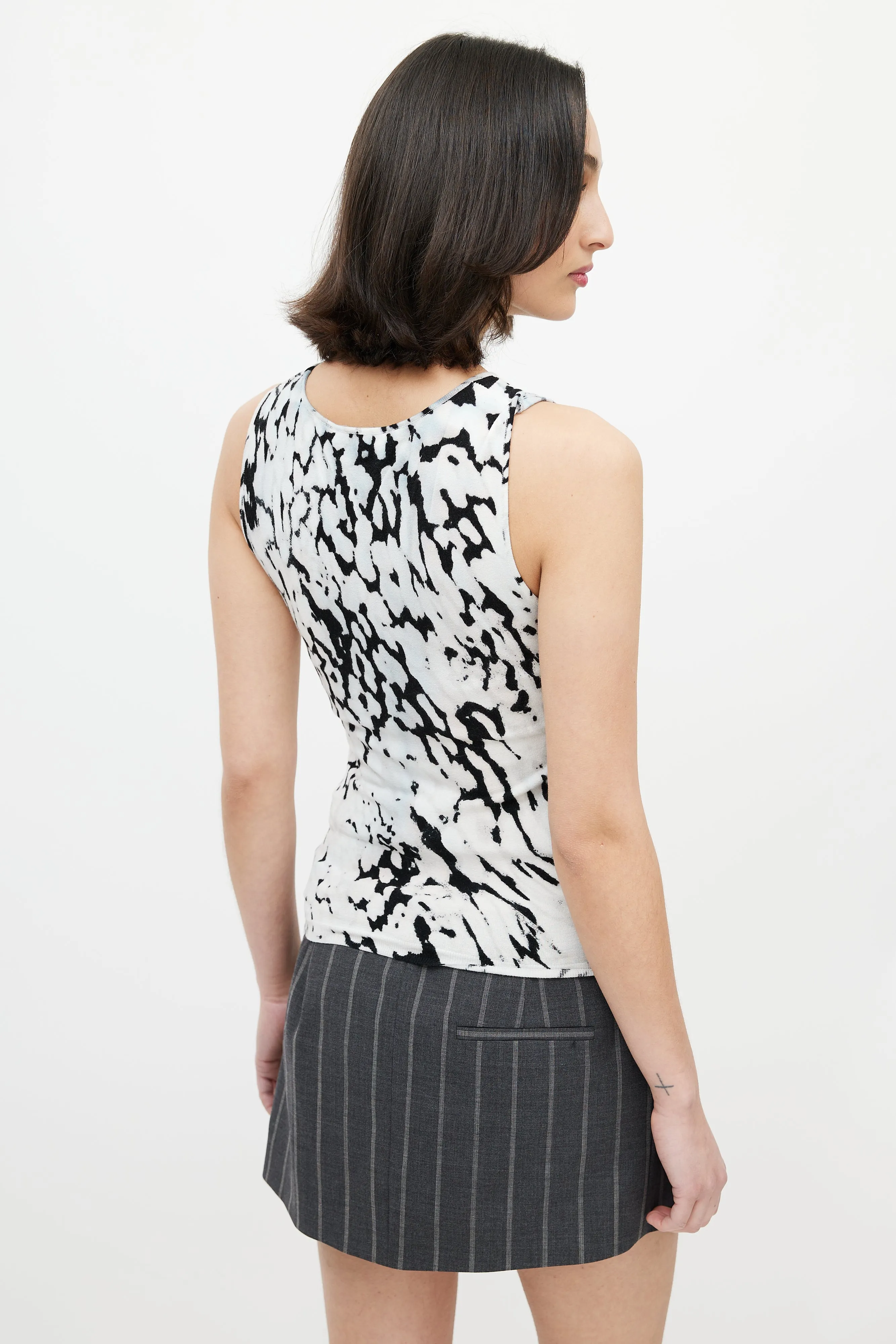 Blue & Black Sequin Tank & Cardi Set