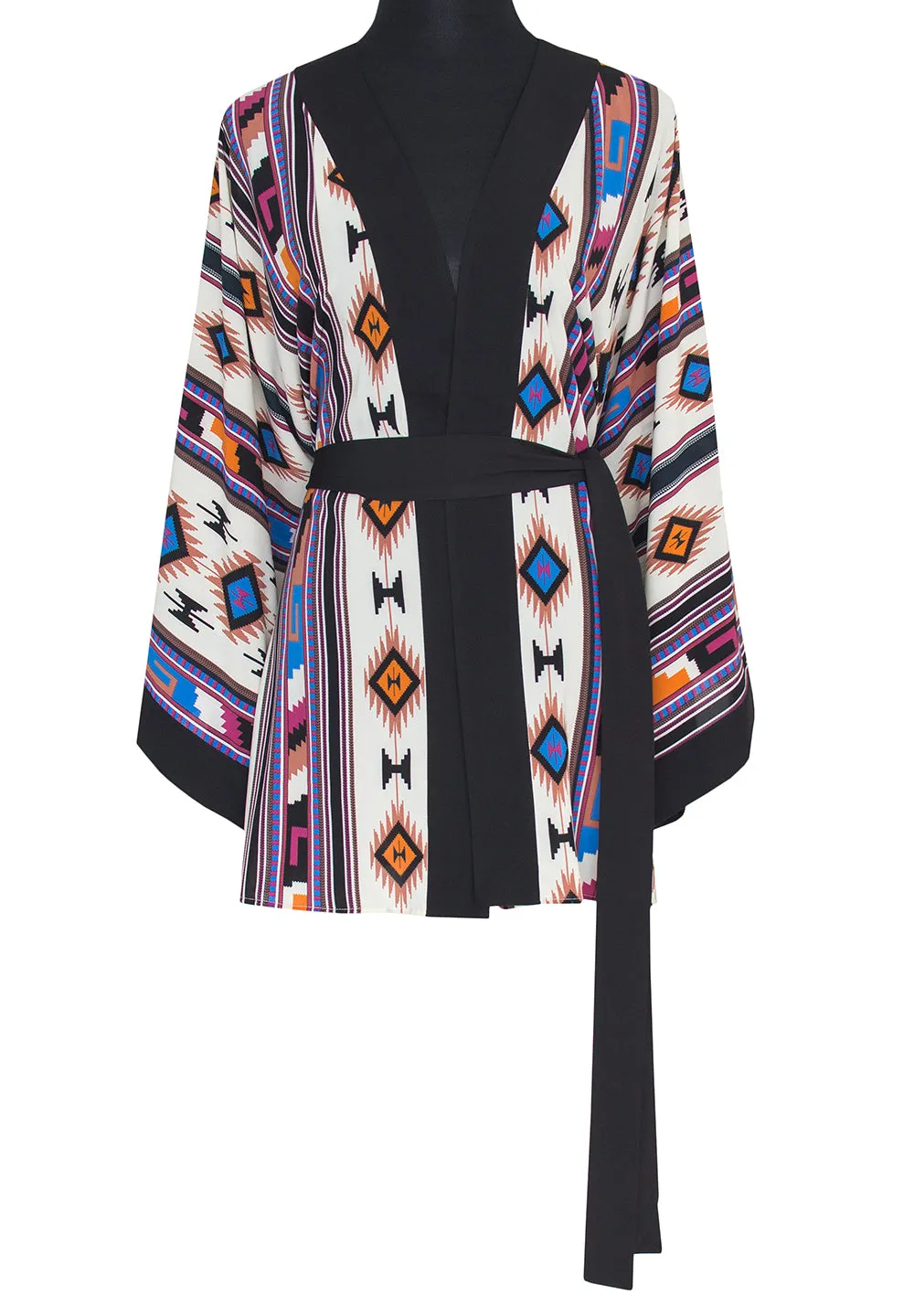 Boho - Blue Navajo Kimono Wings (Black)