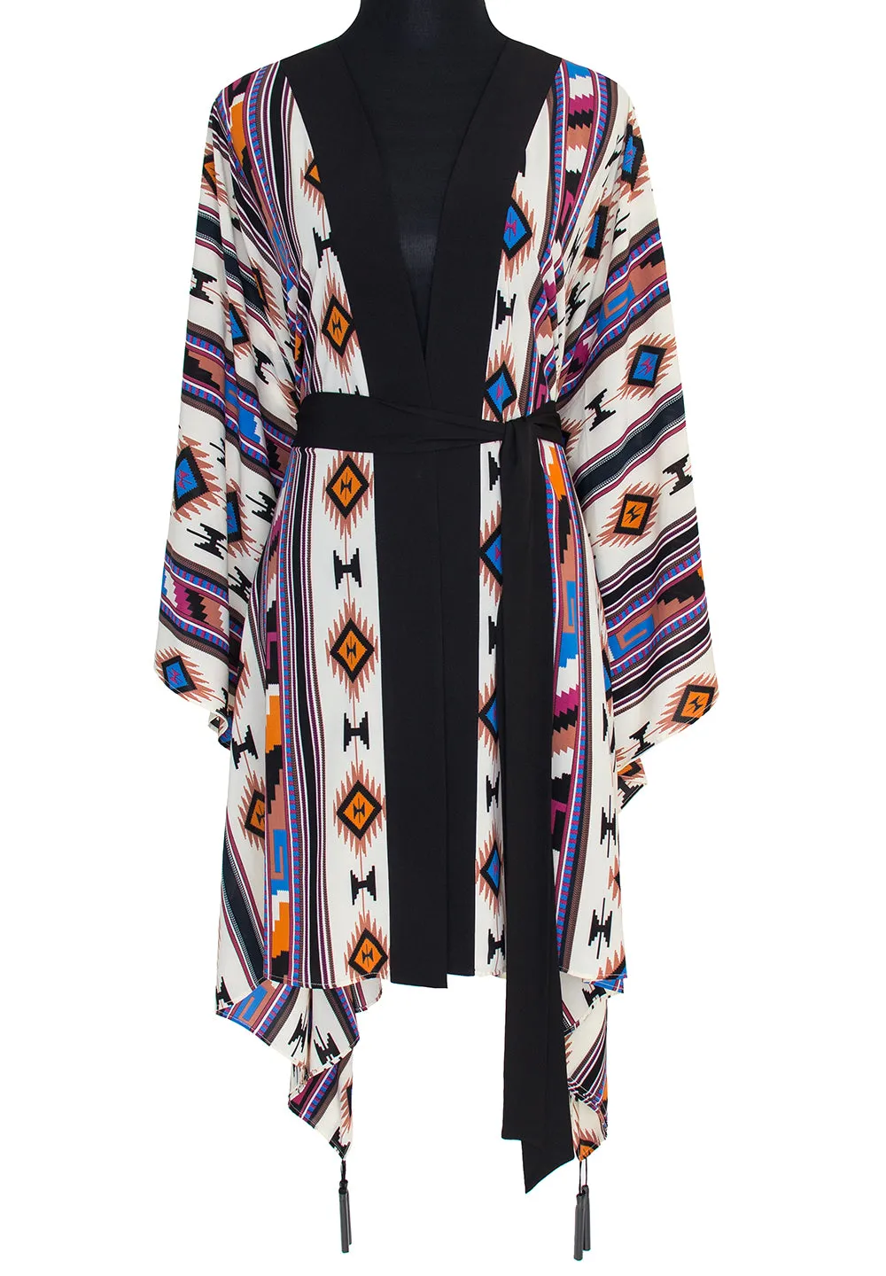 Boho - Blue Navajo Kimono Wings (Black)