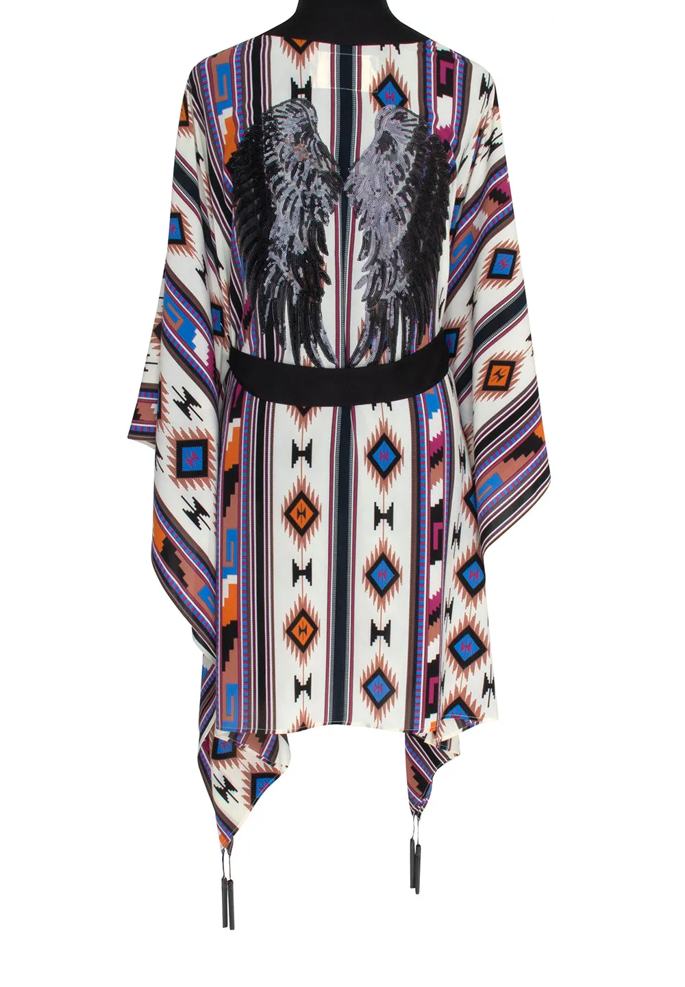 Boho - Blue Navajo Kimono Wings (Black)