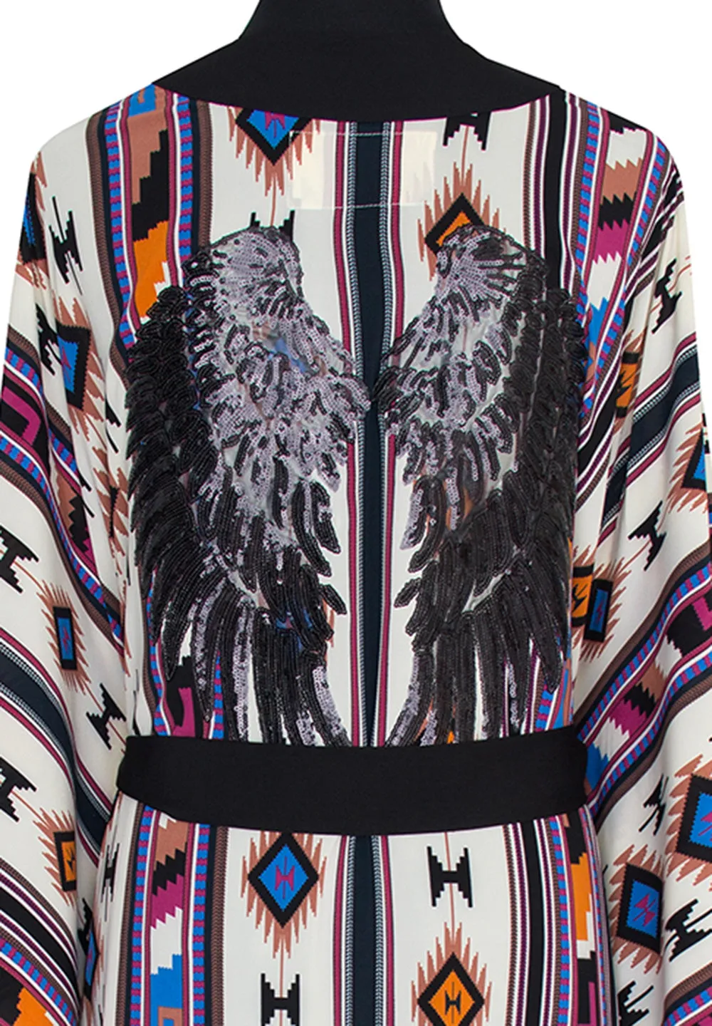 Boho - Blue Navajo Kimono Wings (Black)