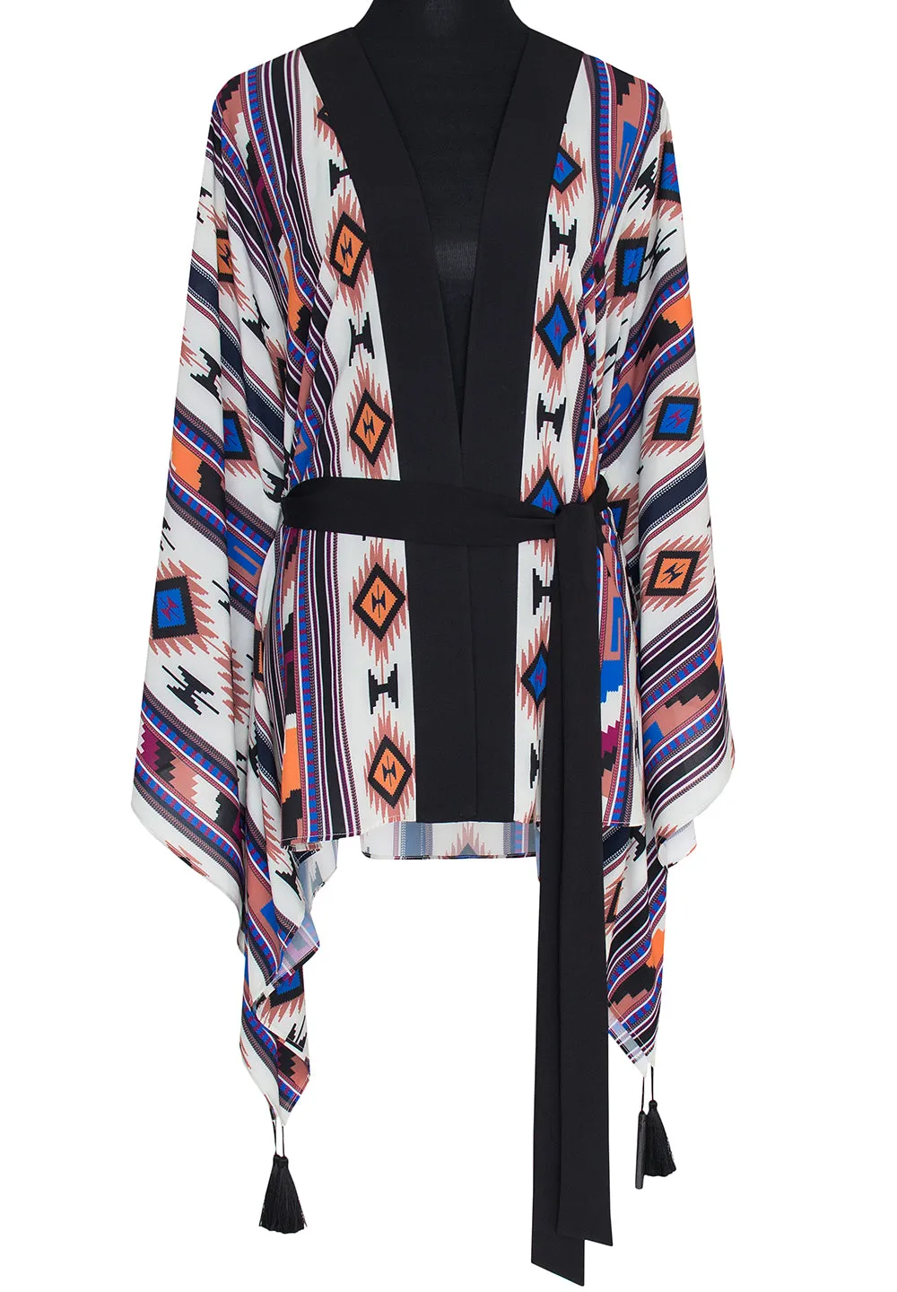 Boho - Blue Navajo Kimono Wings (Black)