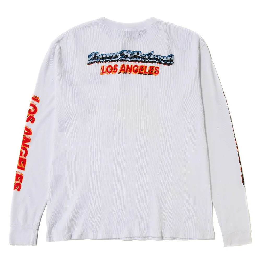 Born x Raised Chrome Thermal Long Sleeve T-shirt / White