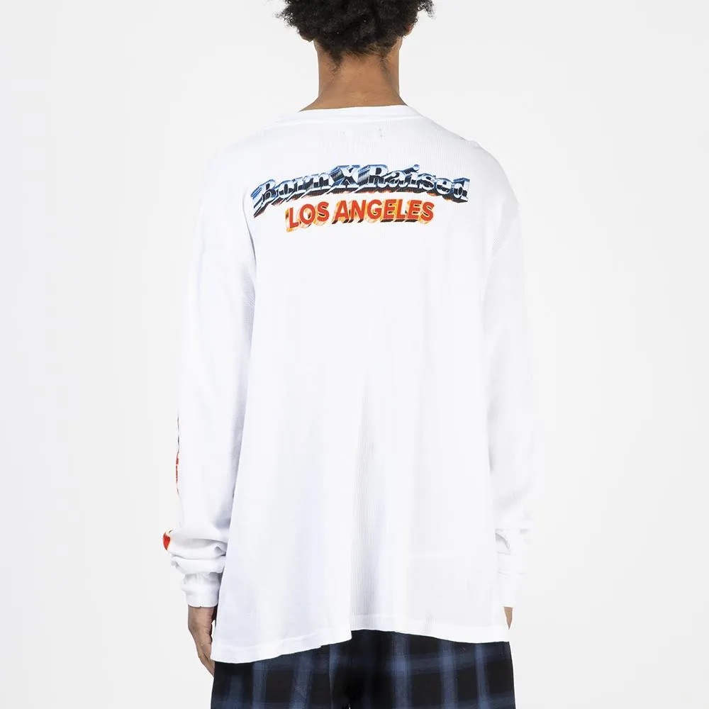 Born x Raised Chrome Thermal Long Sleeve T-shirt / White