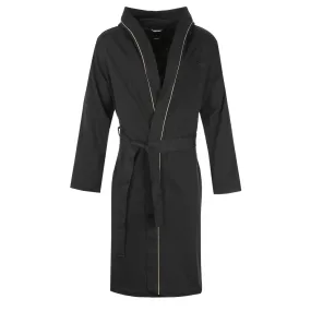 BOSS Iconic Hooded Robe Dressing Gown in Black