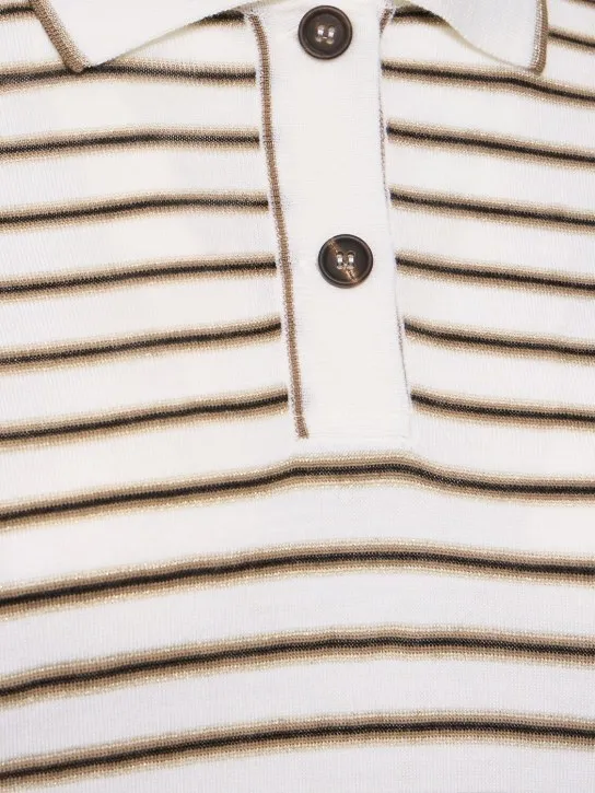 Brunello Cucinelli   Wool knit short sleeve polo sweater 