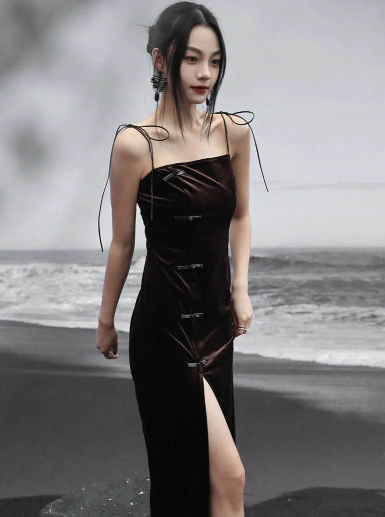 Buckle Dress China Summer Dark