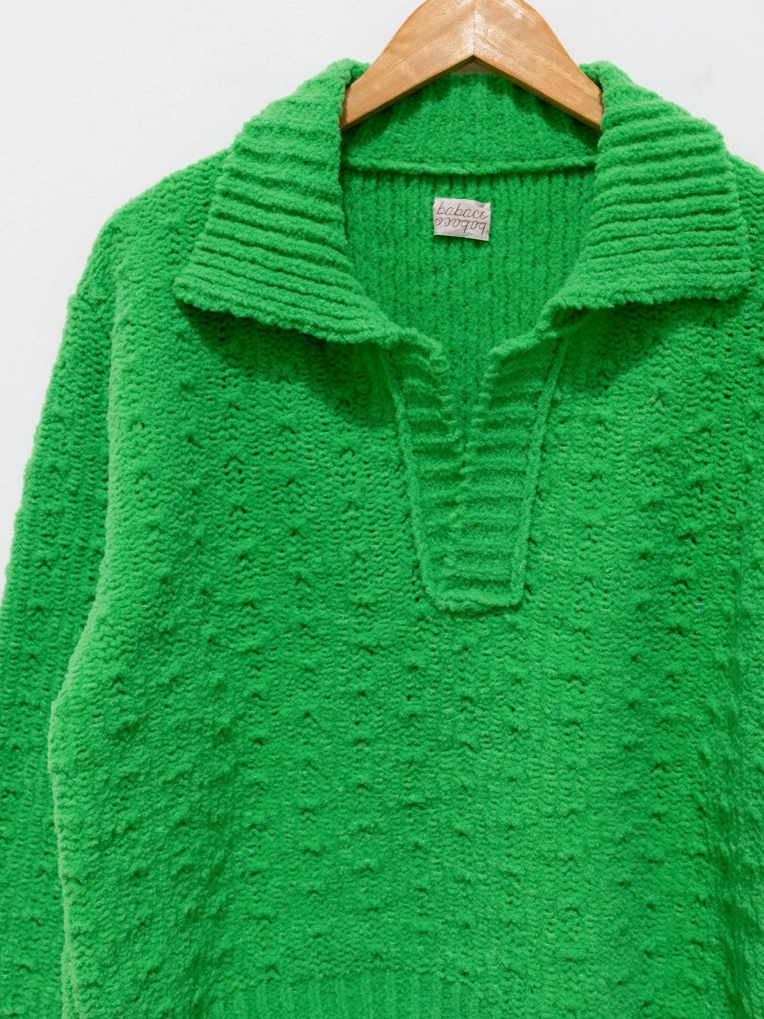 Chenille Yarn Polo - Green