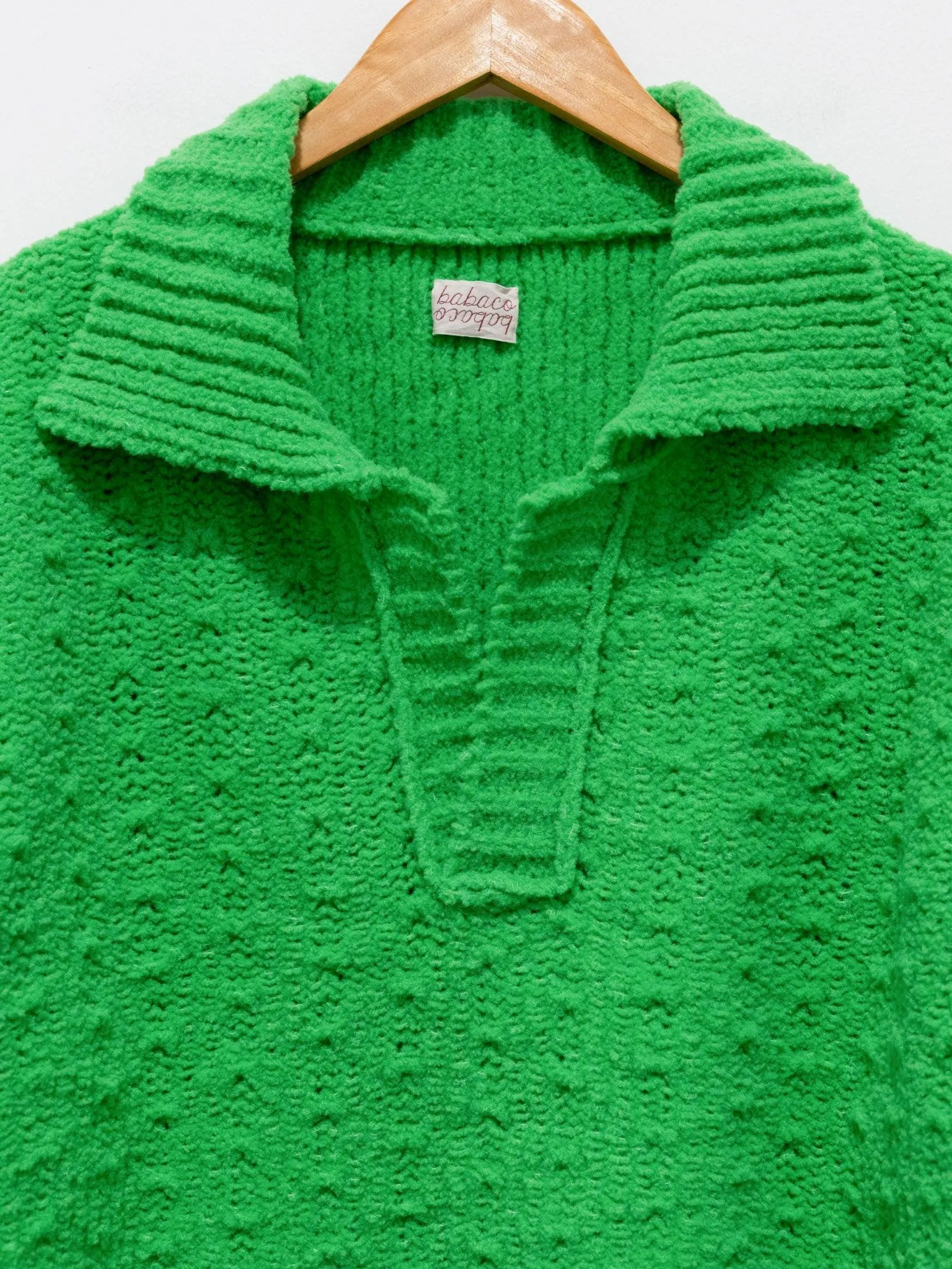 Chenille Yarn Polo - Green