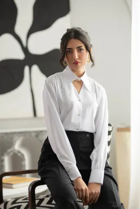 Collar Cut Out Blouse