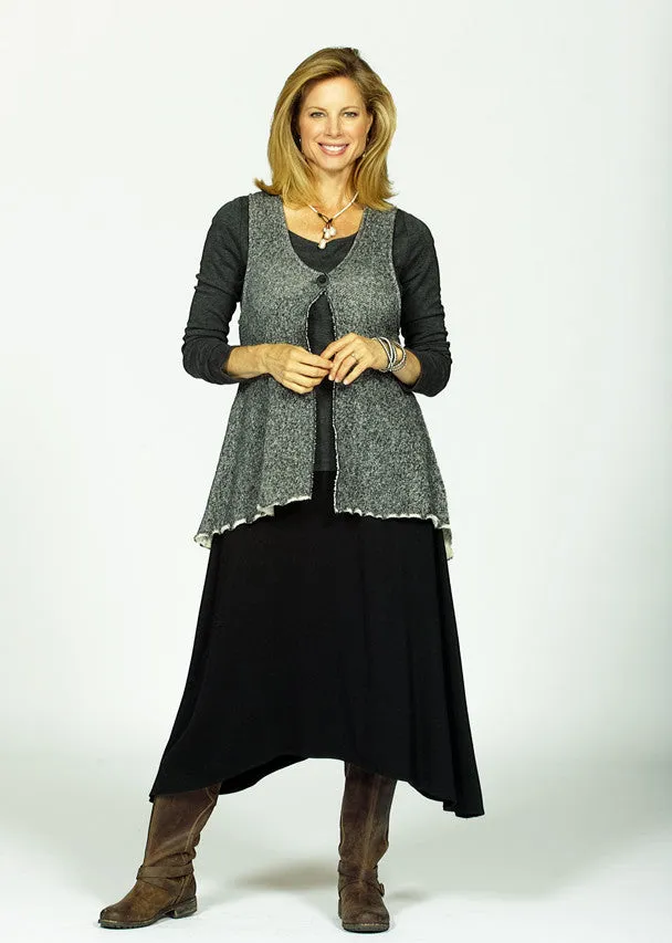 cotton knit button vest
