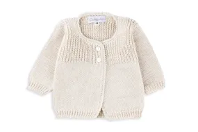 Cozy Sand Unisex Wool Cable Detail Baby Cardigan