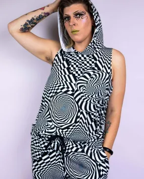 Distortion Tank Top with Hood