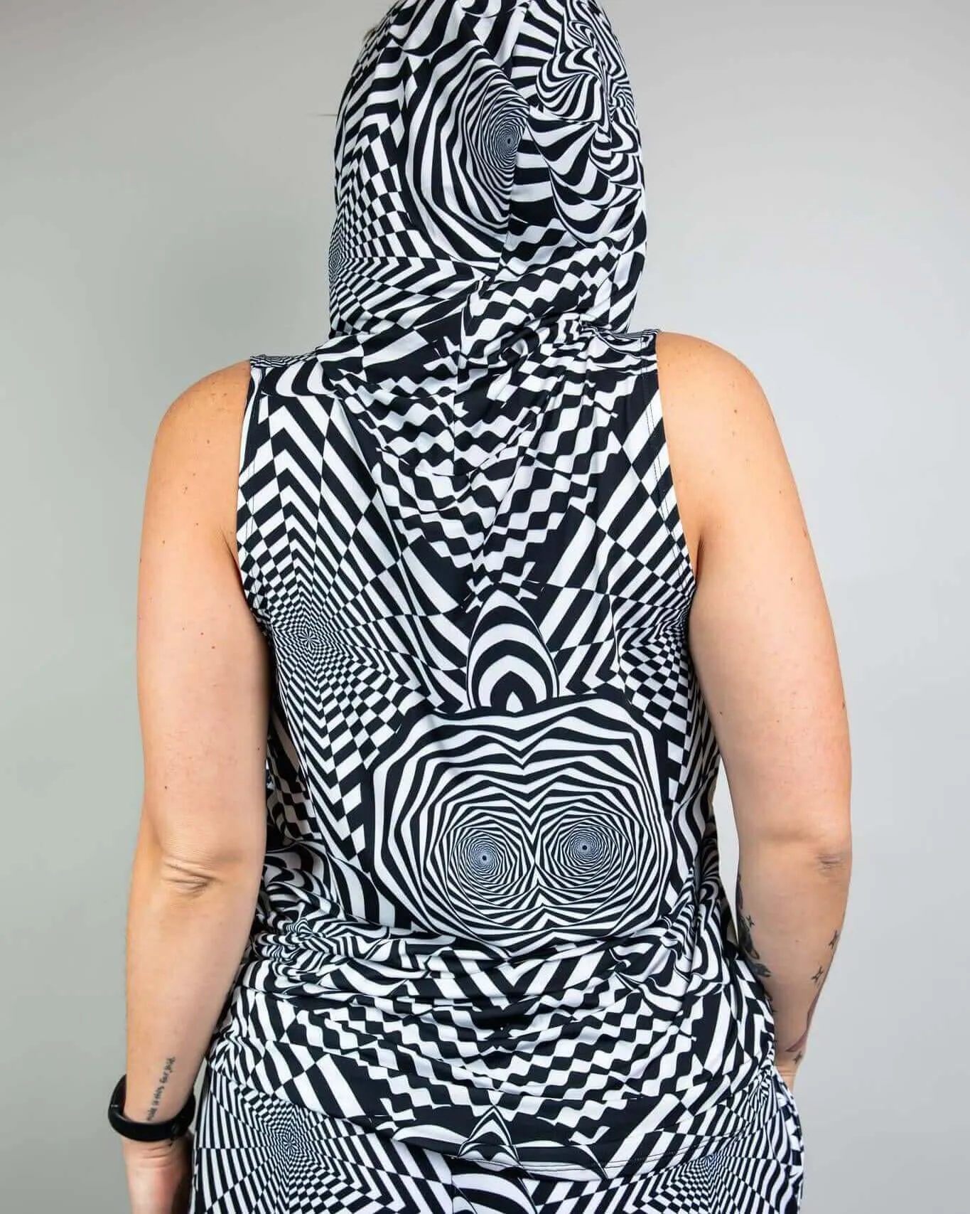 Distortion Tank Top with Hood