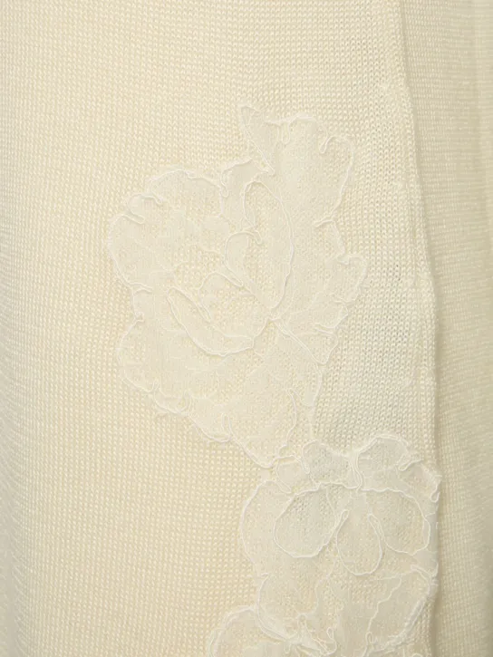 Ermanno Scervino   Embroidered wool blend knit midi dress 