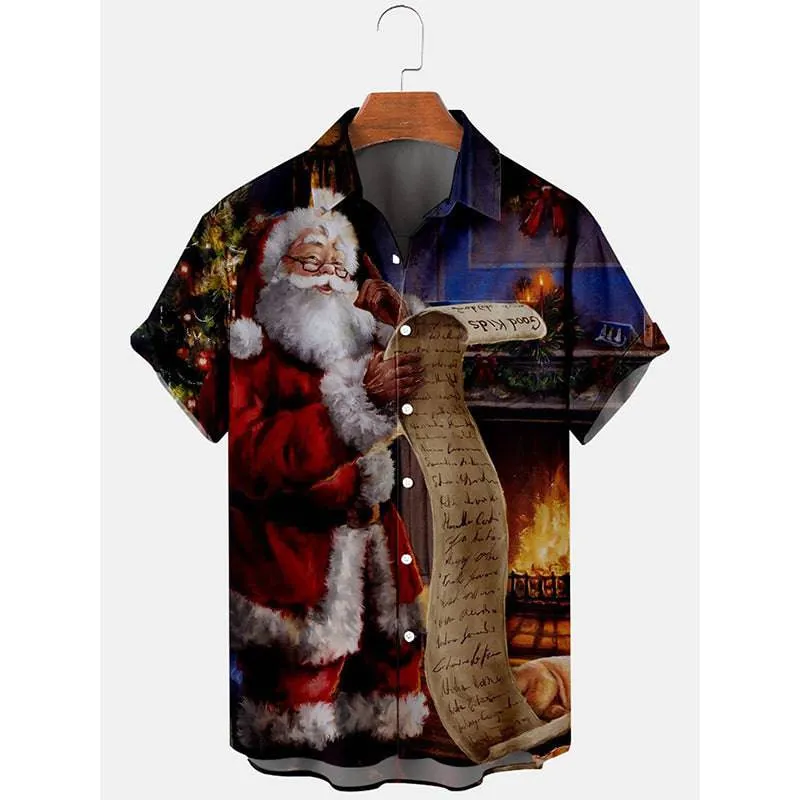 Festive Men's 3D Christmas Print Shirts – Holiday Spirit in Every Stitch!