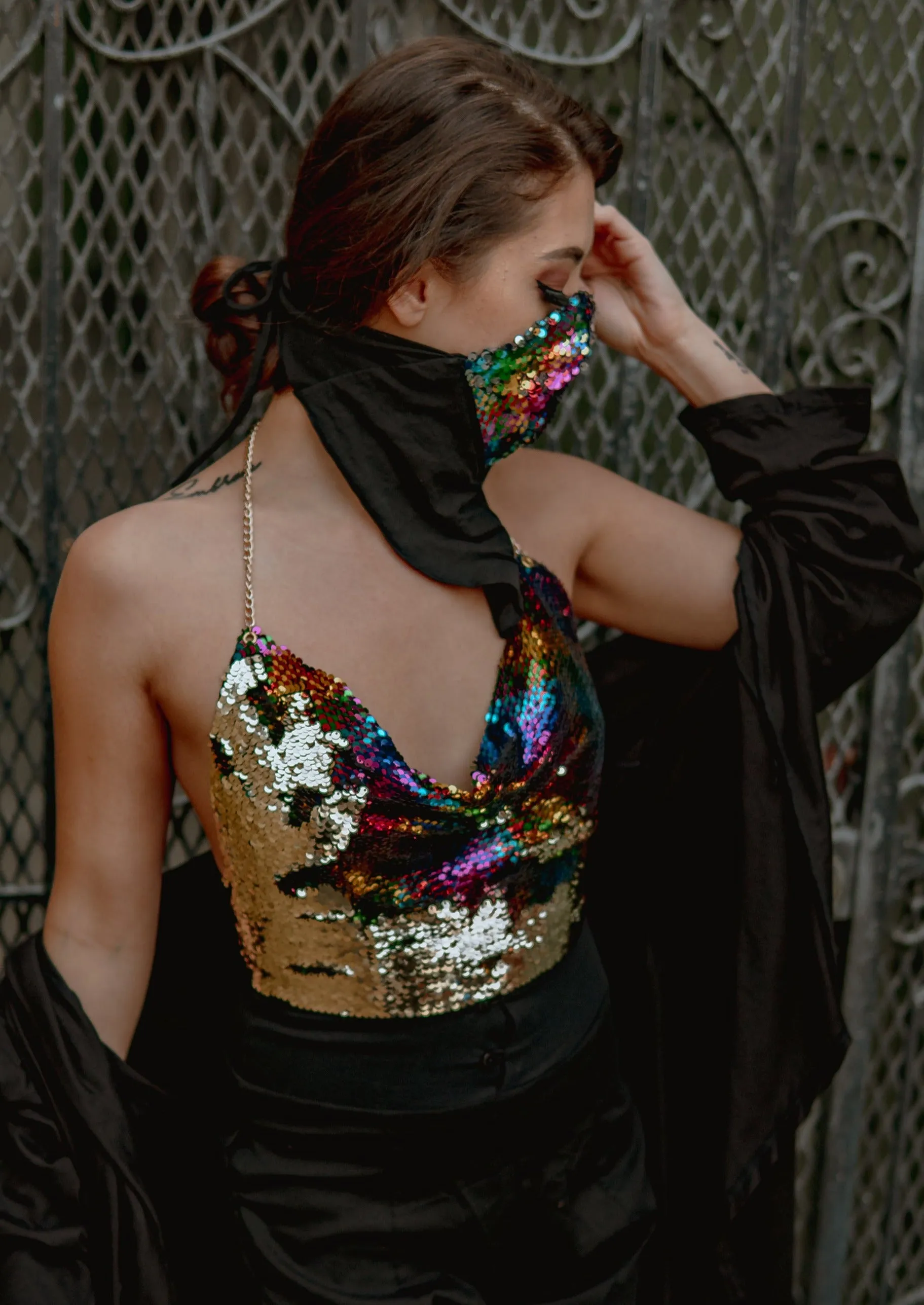 Flip Sequin Halter Top