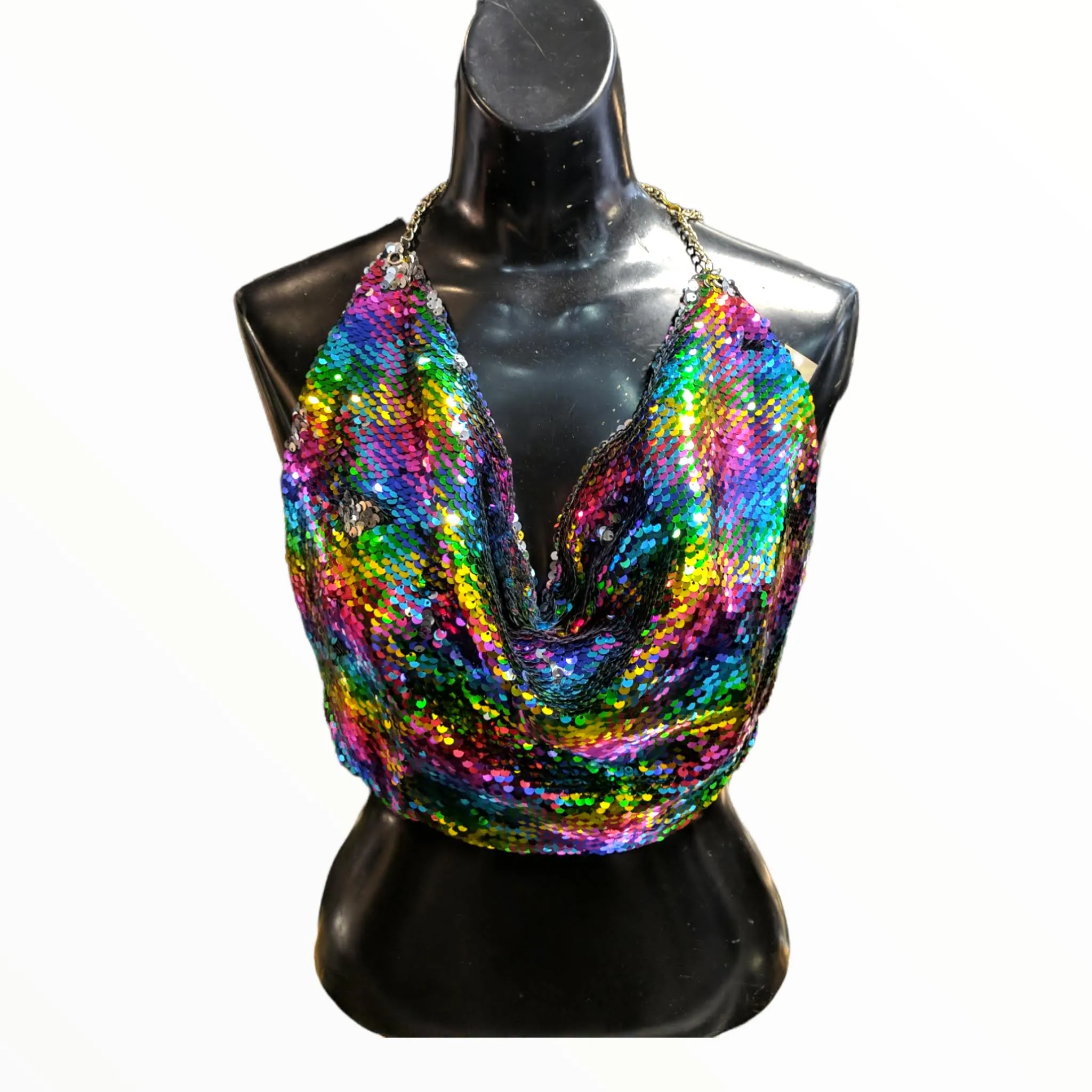 Flip Sequin Halter Top
