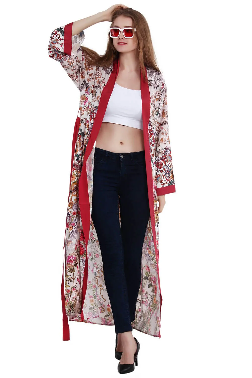 Floral Fling Fiesta Front-Tie Kimono