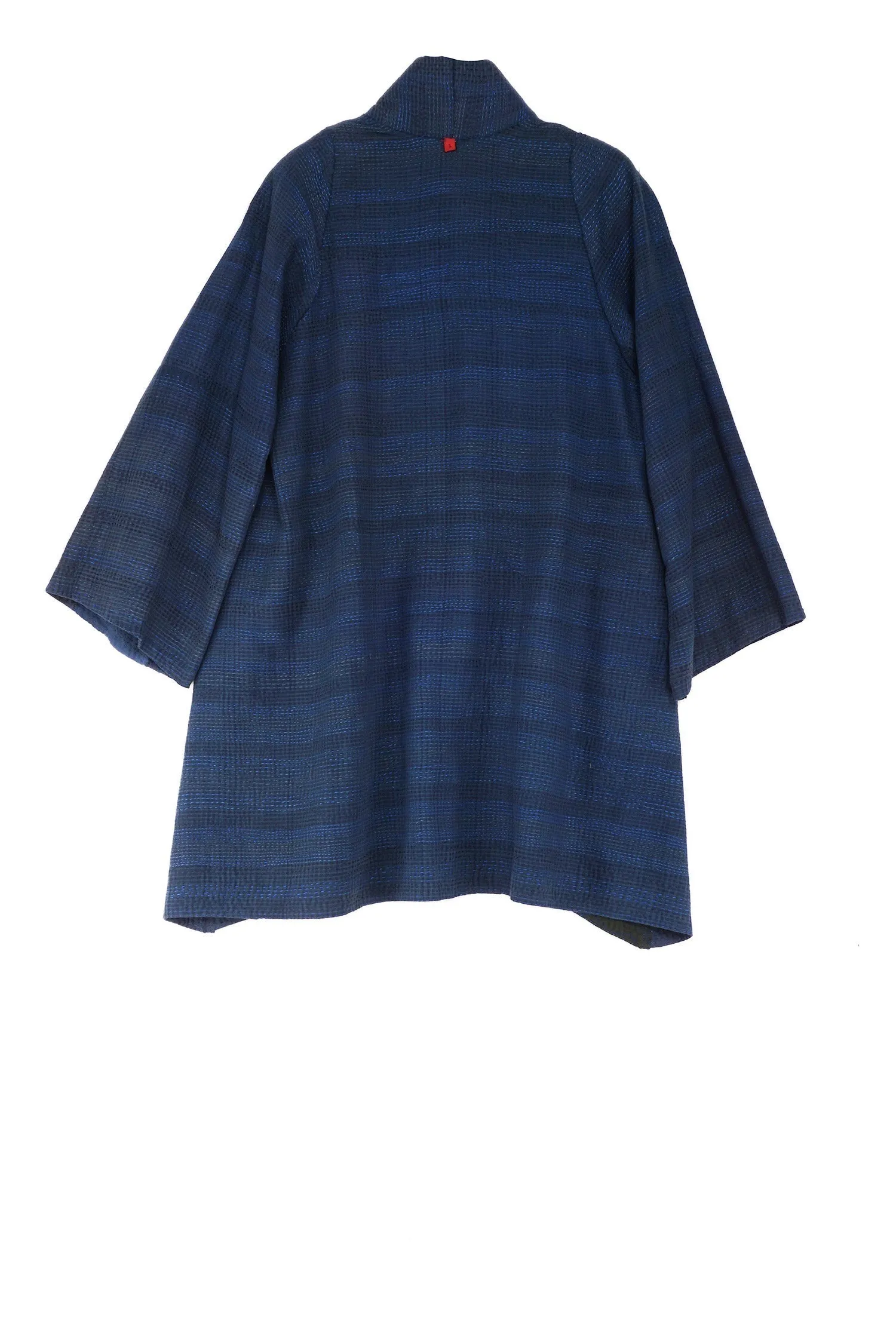 FRAYED PATCH KANTHA A-LINE JKT - fi2003-nvy -