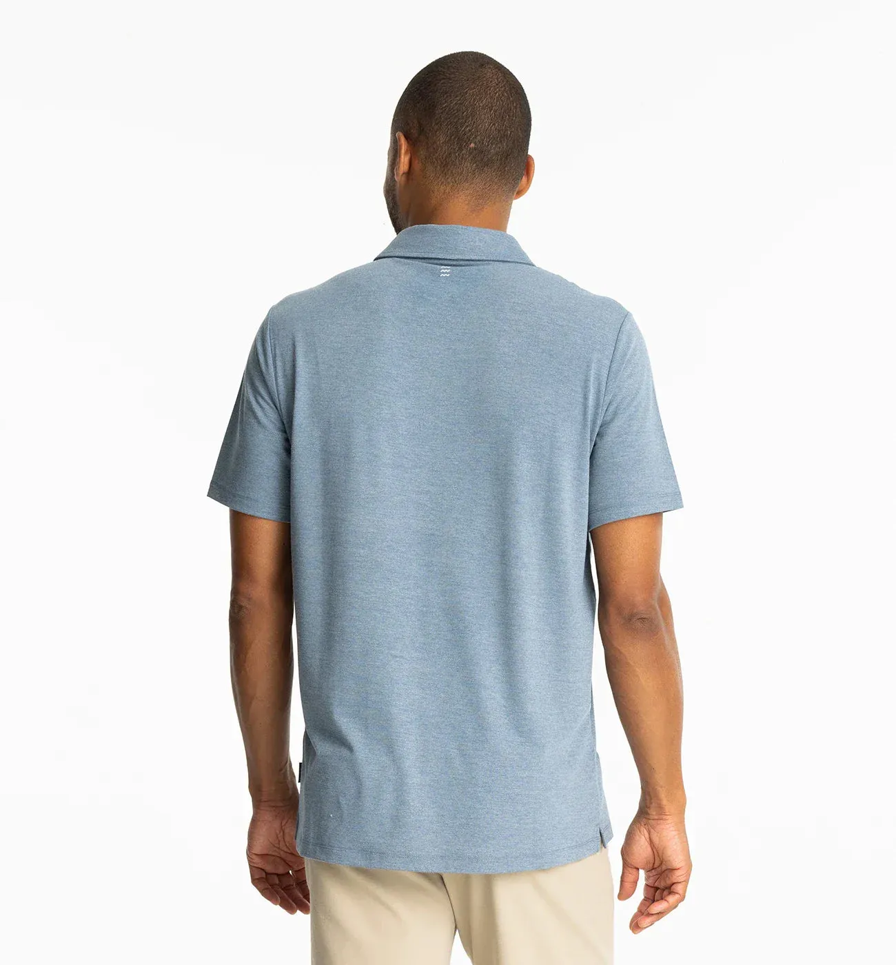 Free Fly Men's Bamboo Flex Polo II - HEATHER DEEPWATER