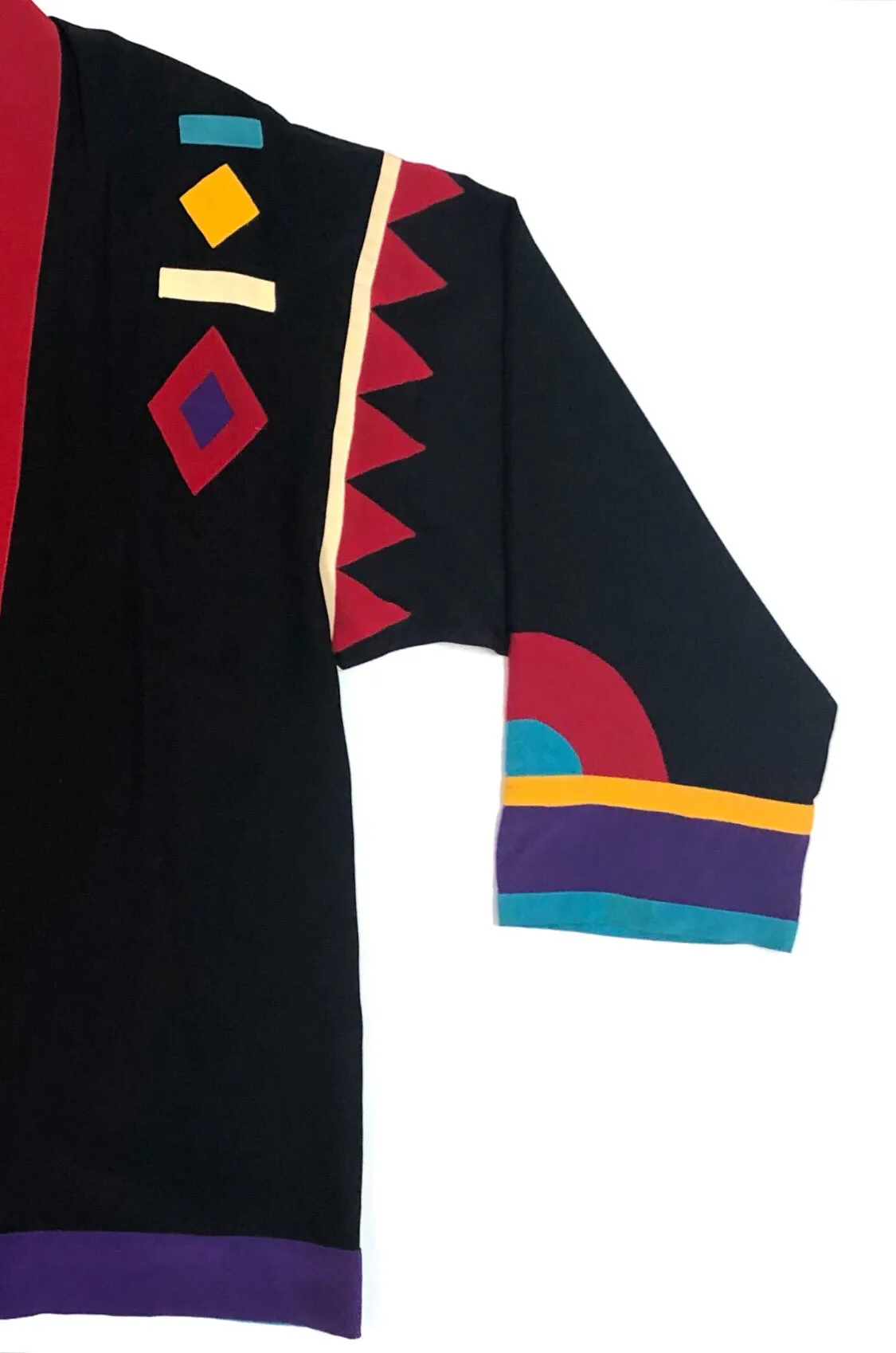 Giorgio Sant’Angelo Abstract Silk Kimono Blouse
